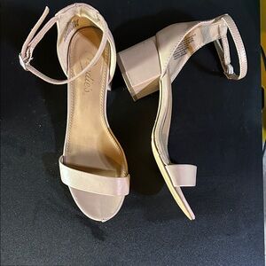 Candie's Beige Block Heel Sandals